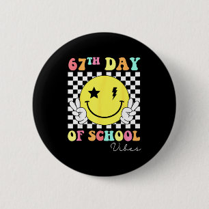 67th Day Of School Smile Face 67 Six Seven Meme Gi 6 Cm Round Badge