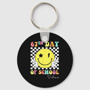 67th Day Of School Smile Face 67 Six Seven Meme Gi Key Ring