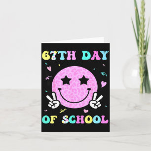 67th Day Of School Smile Face Six Seven Meme Girls Card