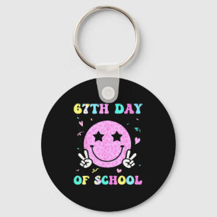 67th Day Of School Smile Face Six Seven Meme Girls Key Ring