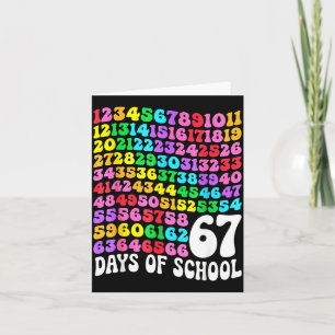 67th Day Of School Teacher 67 Days Math Numbers Card