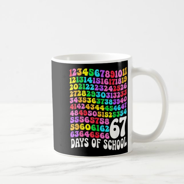 67th Day Of School Teacher 67 Days Math Numbers  Coffee Mug (Right)