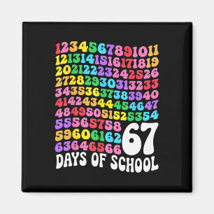 67th Day Of School Teacher 67 Days Math Numbers  Magnet
