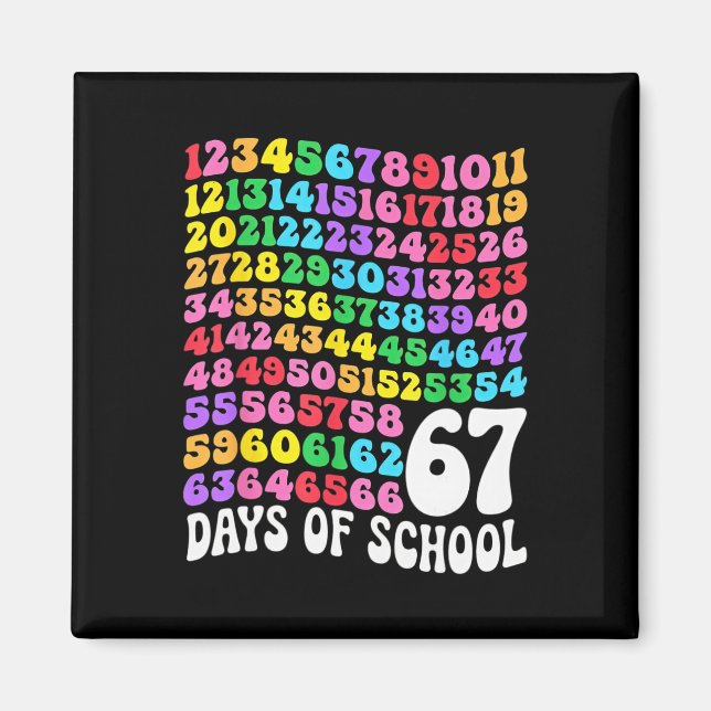 67th Day Of School Teacher 67 Days Math Numbers  Magnet (Front)