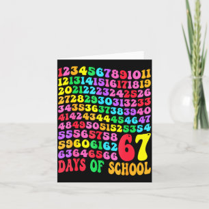 67th Day Of School Teacher Kids 67 Math Numbers 10 Card