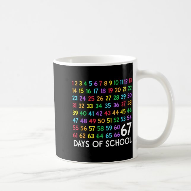 67th Day Of School Teacher Kids 67 Math Numbers 10 Coffee Mug (Right)