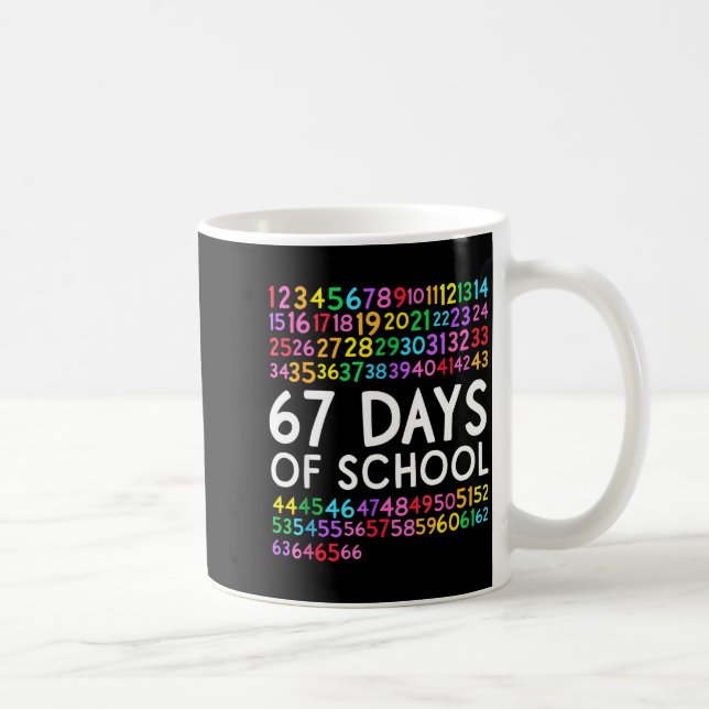 67th Day Of School Teacher Kids 67 Math Numbers 10 Coffee Mug (Right)