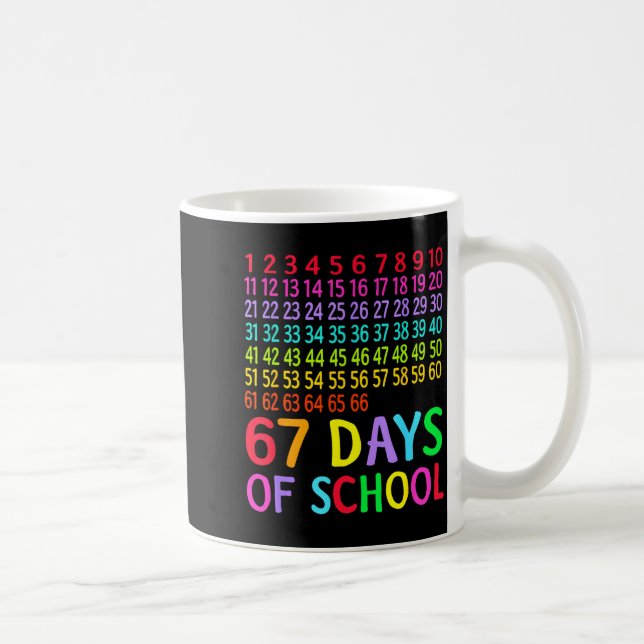 67th Day Of School Teacher Kids 67 Math Numbers 10 Coffee Mug (Right)