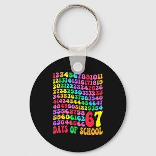 67th Day Of School Teacher Kids 67 Math Numbers 10 Key Ring