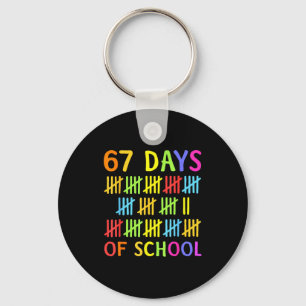 67th Day Of School Teacher Kids 67 Math Numbers 10 Key Ring