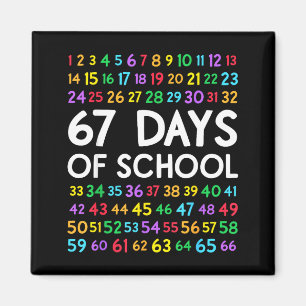 67th Day Of School Teacher Kids 67 Math Numbers 10 Magnet
