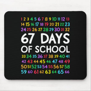 67th Day Of School Teacher Kids 67 Math Numbers 10 Mouse Pad