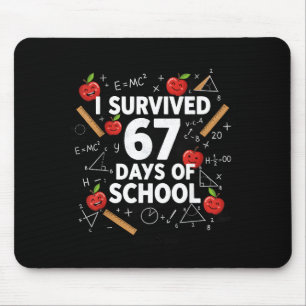 67th Day Of School Teacher Kids 67 Math Numbers 10 Mouse Pad