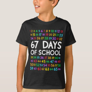 67th Day Of School Teacher Kids 67 Math Numbers 10 T-Shirt