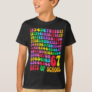 67th Day Of School Teacher Kids 67 Math Numbers 10 T-Shirt