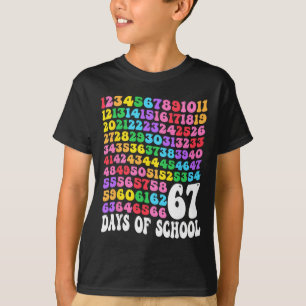 67th Day Of School Teacher Kids 67 Math Numbers 10 T-Shirt