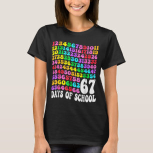 67th Day Of School Teacher Kids 67 Math Numbers 10 T-Shirt