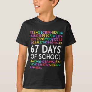 67th Day Of School Teacher Kids 67 Math Numbers 10 T-Shirt