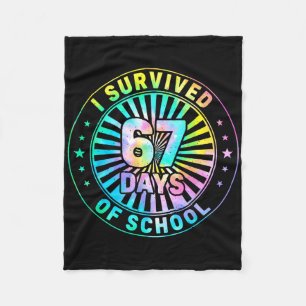 67th Day Of School Teacher Kids 67 Meme Teacher Bo Fleece Blanket