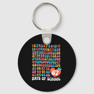 67th Day Of School Teacher Kids Funny Six Seven 10 Key Ring
