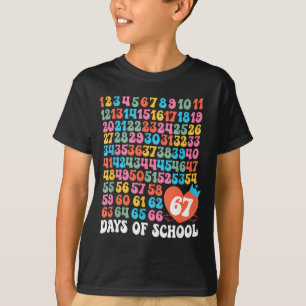 67th Day Of School Teacher Kids Funny Six Seven 10 T-Shirt