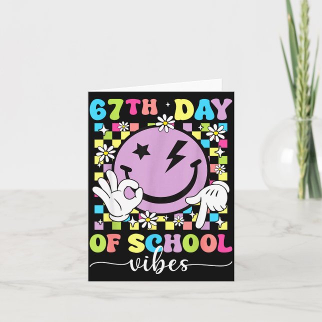 67th Day Of School Vibes Funny Six Seven 67 Meme S Card (Front)