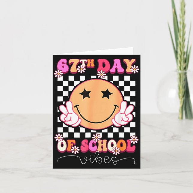 67th Day Of School Vibes Funny Six Seven 67 Meme S Card (Front)