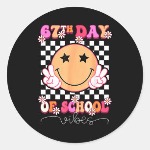 67th Day Of School Vibes Funny Six Seven 67 Meme S Classic Round Sticker