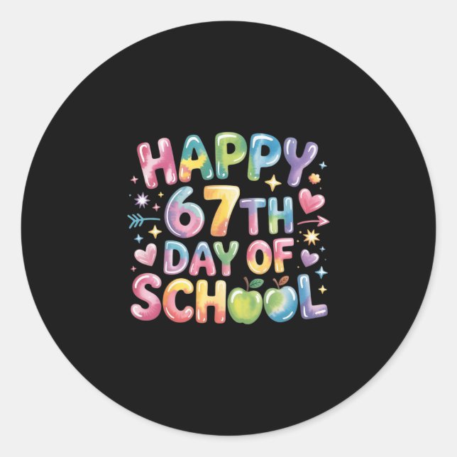 67th Days Of School Funny 67 Meme Teacher  Classic Round Sticker (Front)