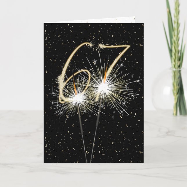67th wedding anniversary sparklers card (Front)