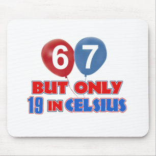 67th year old birthday designs mouse pad