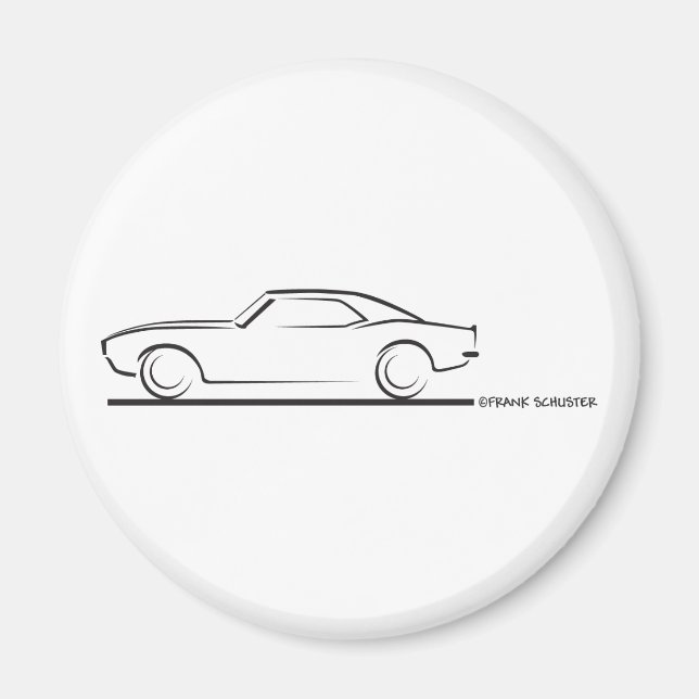 68 Camaro Hard Top BLK Magnet (Front)