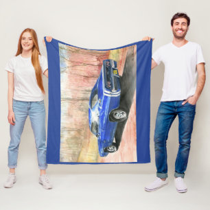 68 Dodge Charger Rear View Fleece Blanket