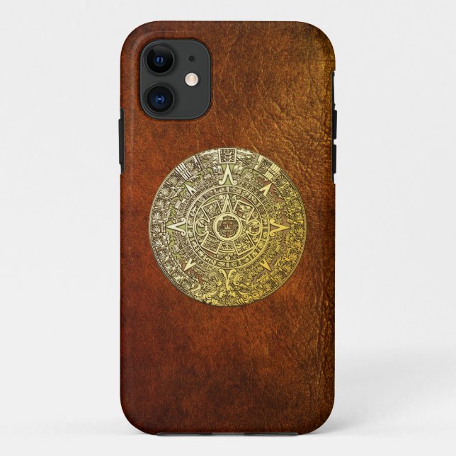 [68] Mayan [Aztec] Calendar [Gold] Case-Mate iPhone Case (Back)
