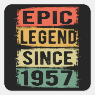 68 Years Old Bday 1957 Epic Legend 68th Birthday Square Sticker