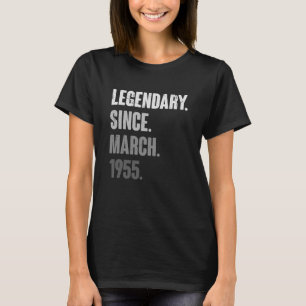 68 Years Old Vintage 1955 Birthday March 68th Deco T-Shirt