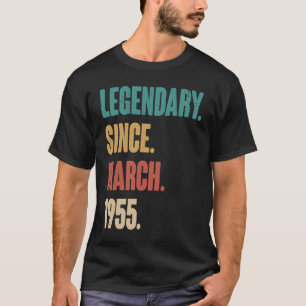 68 Years Old Vintage 1955 Birthday March 68th Deco T-Shirt
