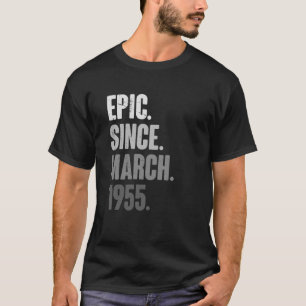 68 Years Old Vintage 1955 March Birthday 68th Deco T-Shirt