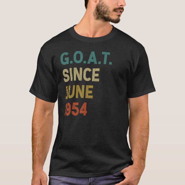 68th Birthday 68 Years Old Goat Since June 1954 T-Shirt (Front)