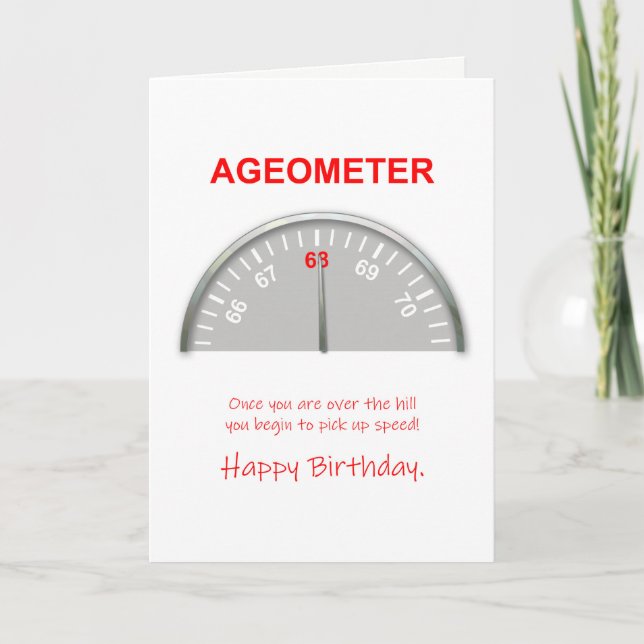 68th Birthday, Ageometer Reading Card (Front)