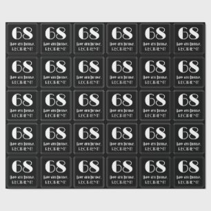 68th Birthday - Art Deco Inspired Look "68", Name Wrapping Paper