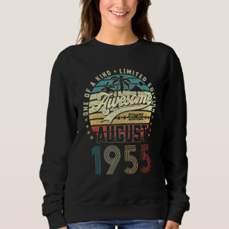 68th Birthday  Awesome Since August 1955 68 Years  Sweatshirt