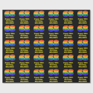 68th Birthday: Fun, Colourful Rainbow Inspired # 6 Wrapping Paper