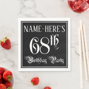 68th Birthday Party — Fancy Script + Custom Name Napkin
