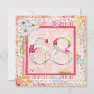 68th birthday party scrapbooking style invitation