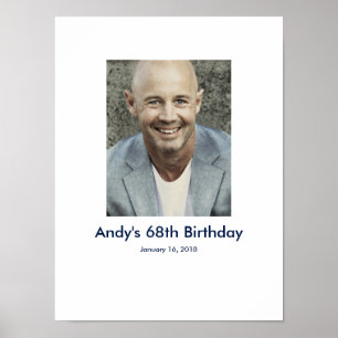68th Birthday photo custom Sign In Party Board 68