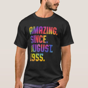 68th Birthday Tie Dye Amazing Since August 1955 68 T-Shirt