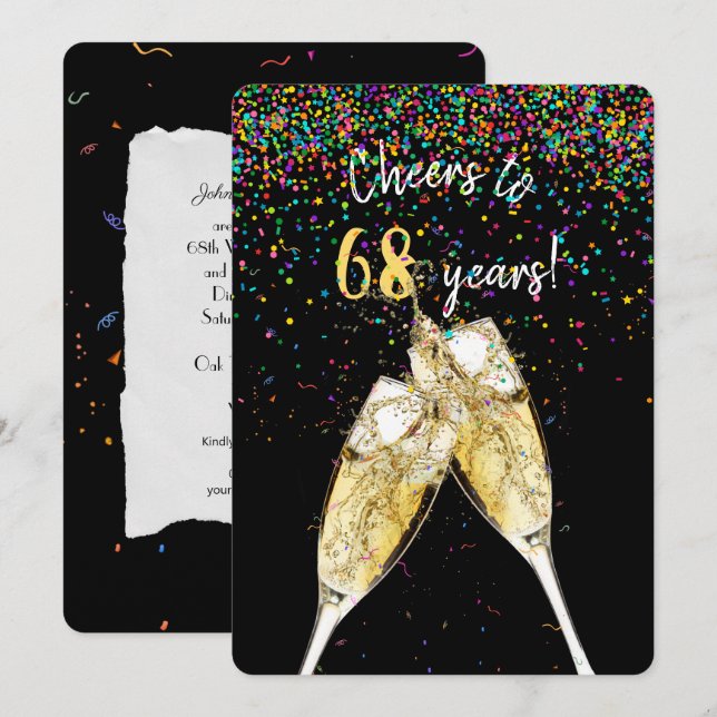 68th wedding anniversary party invitation (Front/Back)