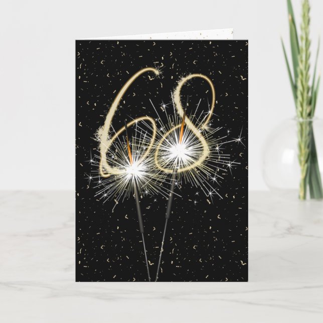 68th wedding anniversary sparklers card (Front)