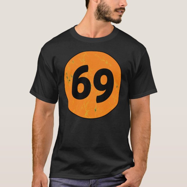 69 1969 ROUND DISTRESSED LOGO SUMMER OF LOVE RACIN T-Shirt (Front)